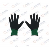 Перчатки 80% заливки (черно-зеленые)  #300