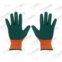 Перчатки нейлон оранжево-зеленый залив 12 шт