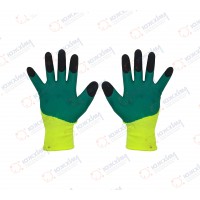 Перчатки Попугай салатово-зеленые с черными пальцами