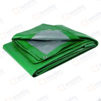 Тент тарпаулин зелено-серебристый 3х6м  р120 г/м2